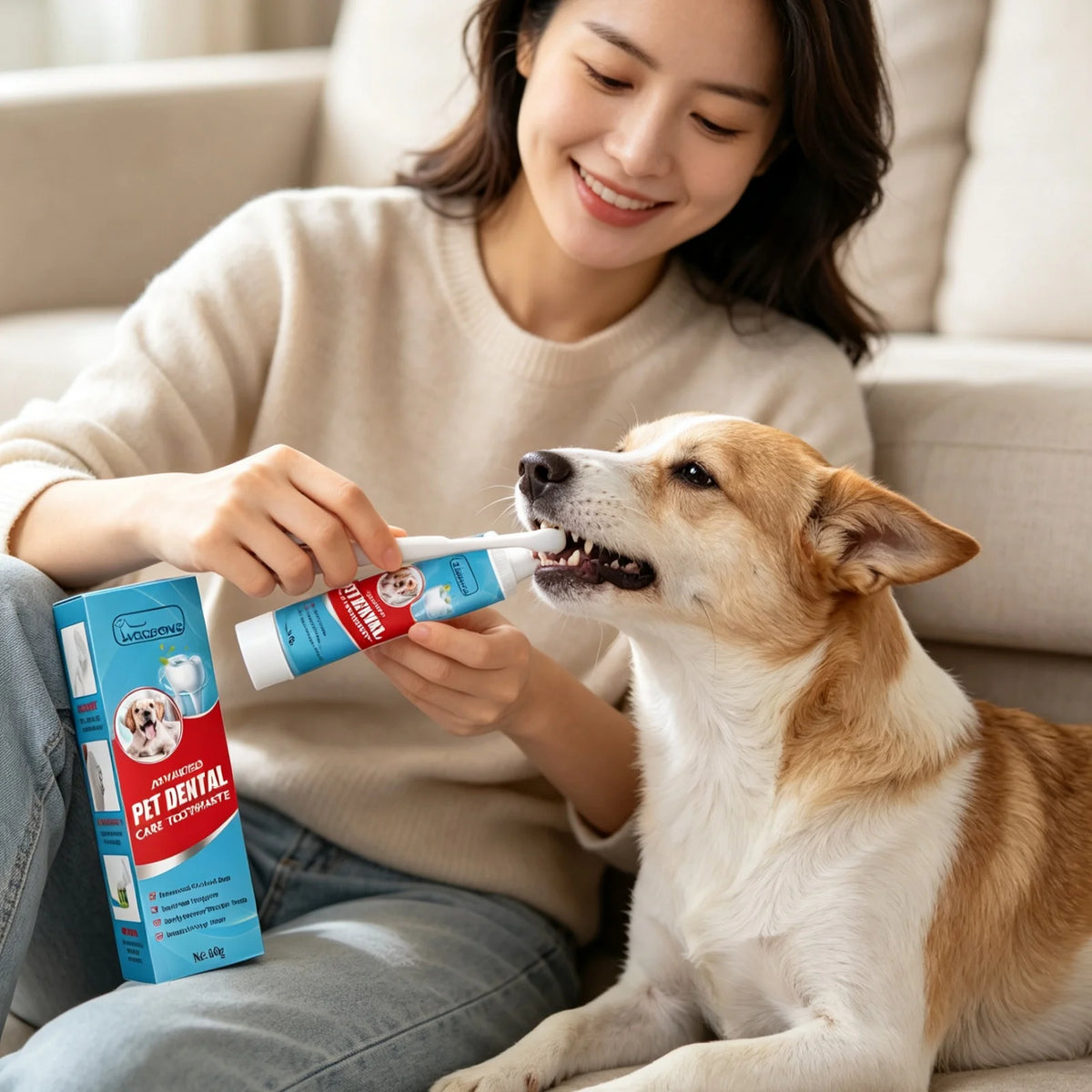 YEGBONG Pet Toothpaste For Dogs Cats Fresh Breath Oral Care
