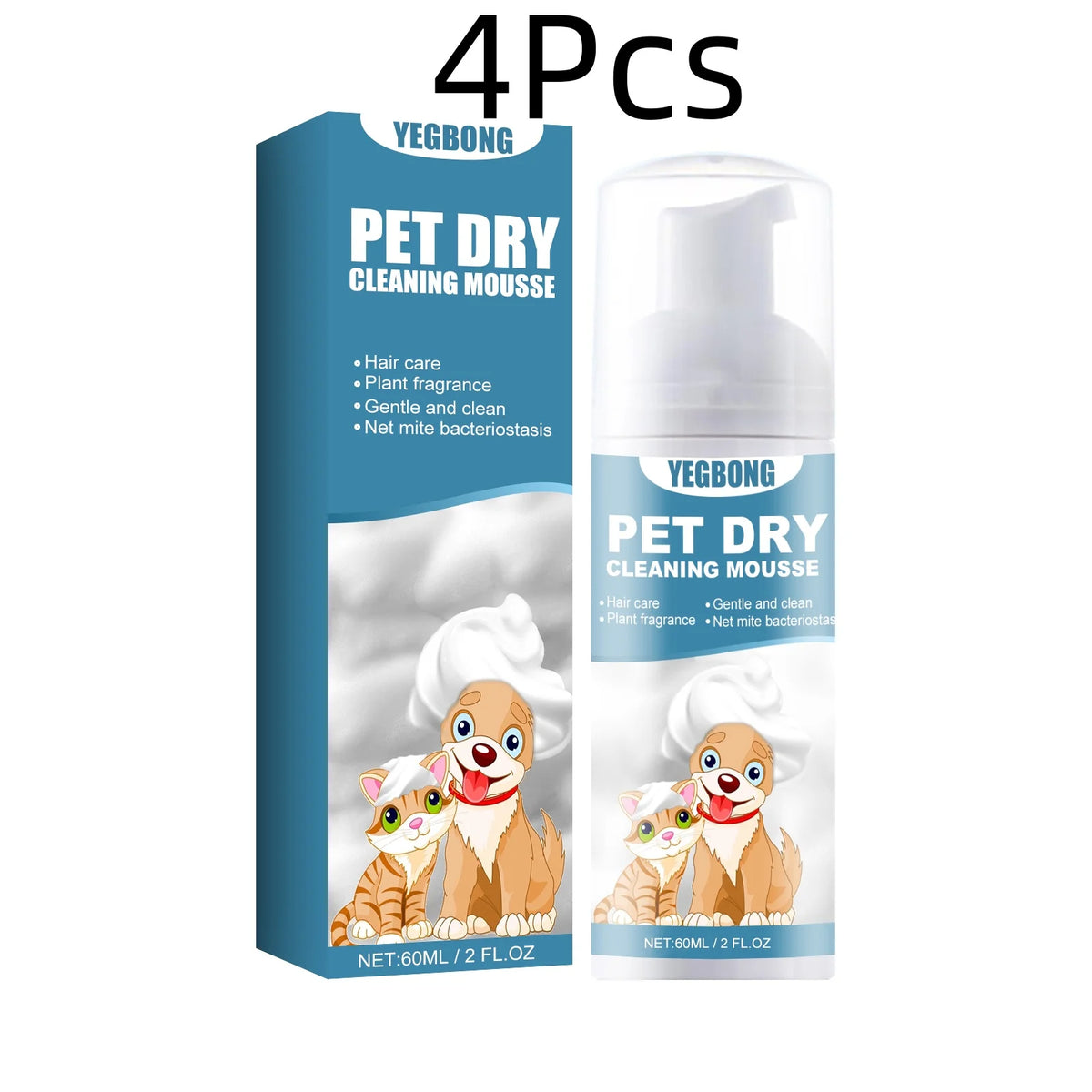 Yegbong Pet Dry Shampoo Mousse For Itchy Skin And Odor Relief
