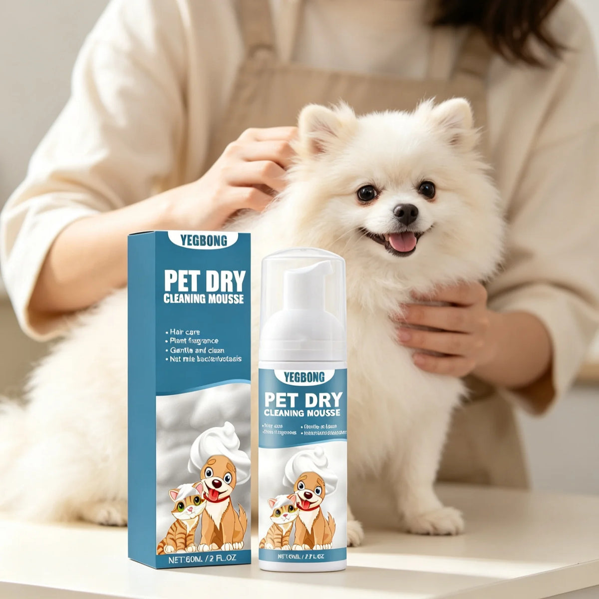Yegbong Pet Dry Shampoo Mousse For Itchy Skin And Odor Relief