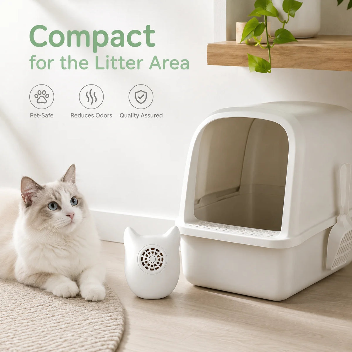 Cat Litter Box Odor Eliminator Rechargeable Air Purifier