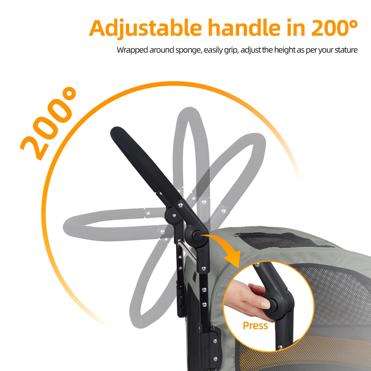 Foldable Breathable Pet Stroller For Dogs And Cats Travel Carrier