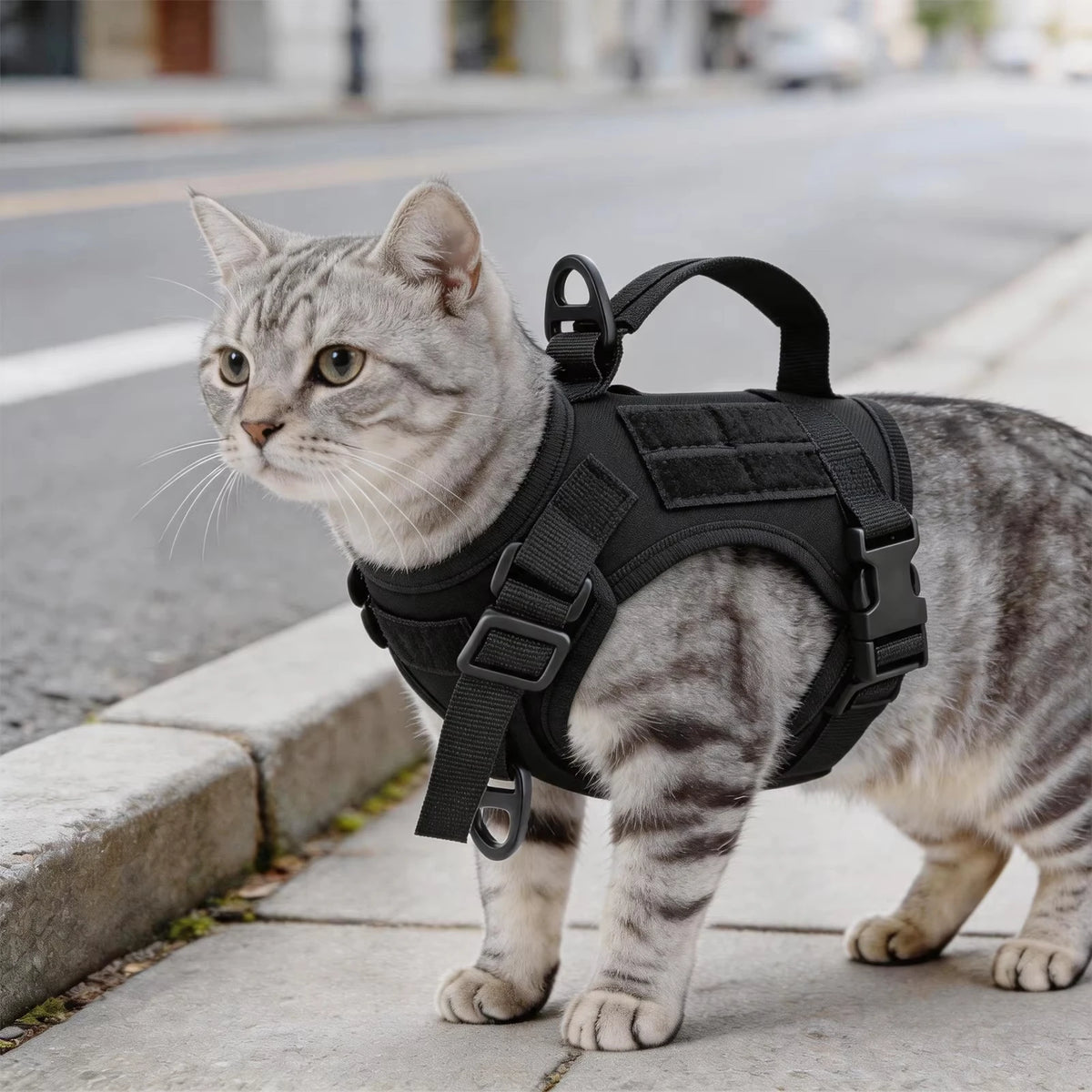 Petravel Escape Proof Tactical Cat Harness With Leash Set