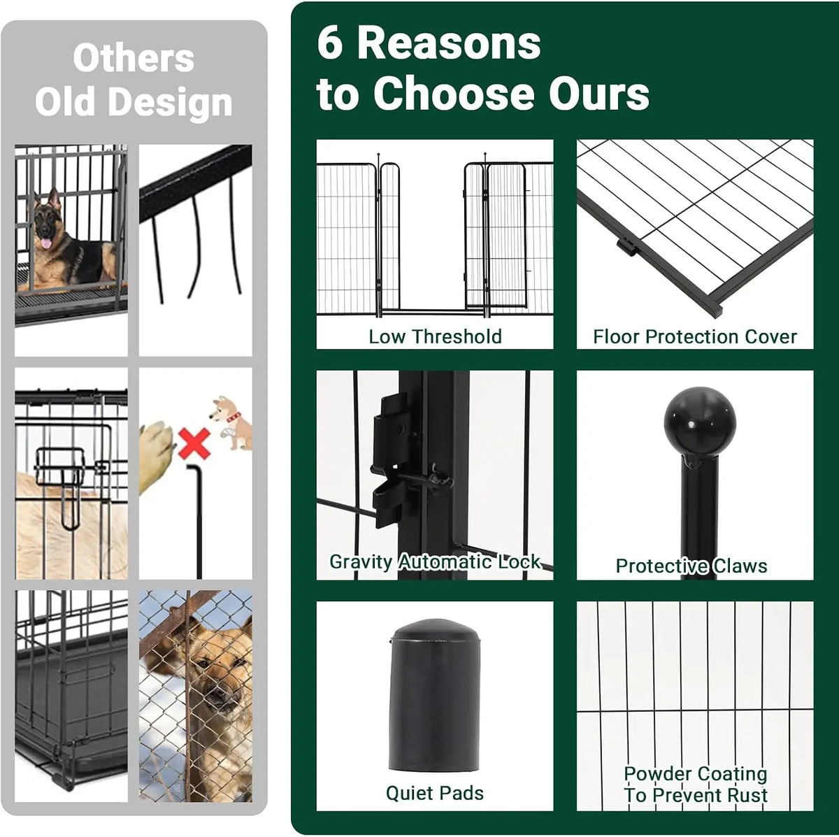 Garvee Heavy Duty Dog Playpen Portable Pet Safety Fence