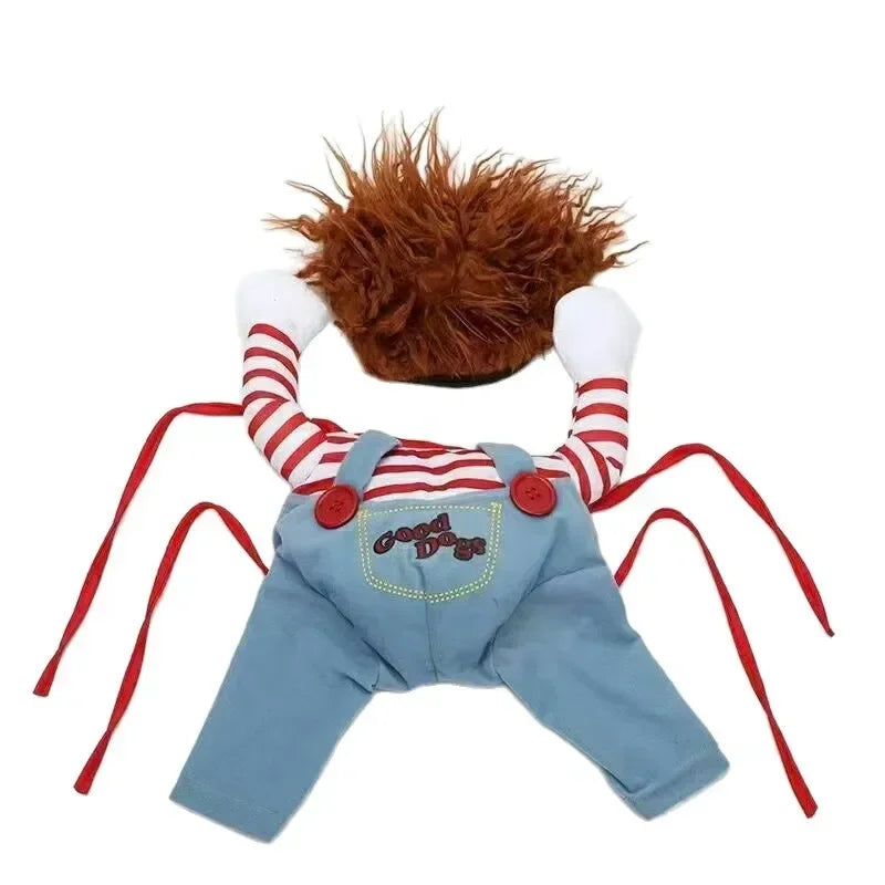 Halloween Chucky Costume for Dogs and Cats 3D Cosplay Outfit