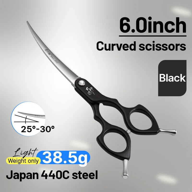 Fenice VG10 Steel Curved Dog Grooming Shears for Professional Cutting