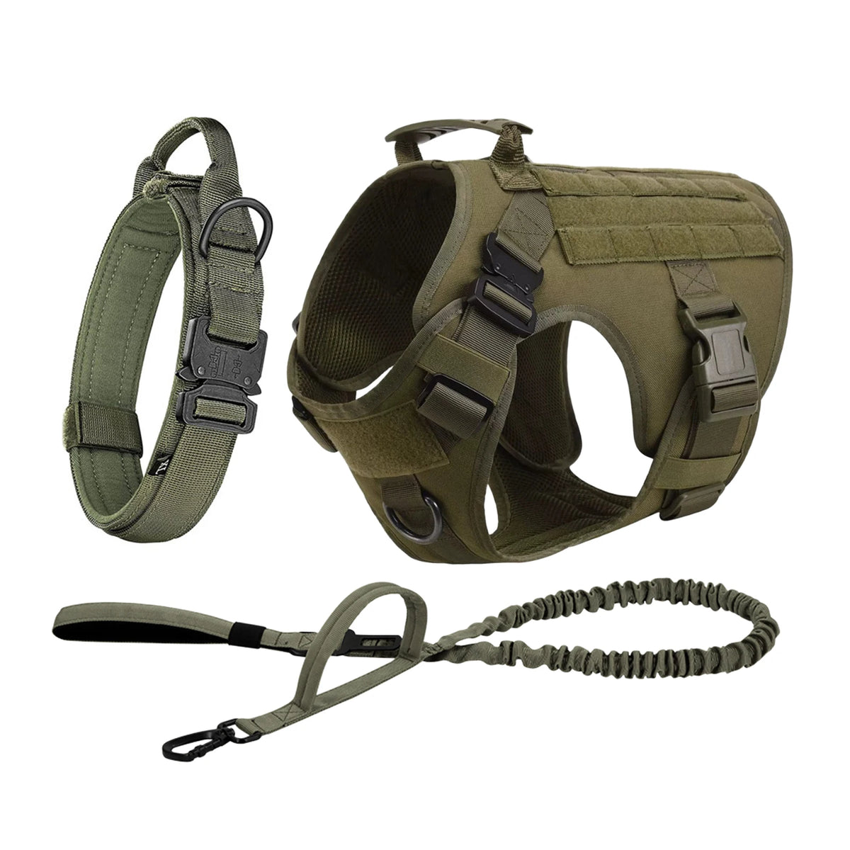 Petavel Tactical Dog Harness With Molle Pockets For Training