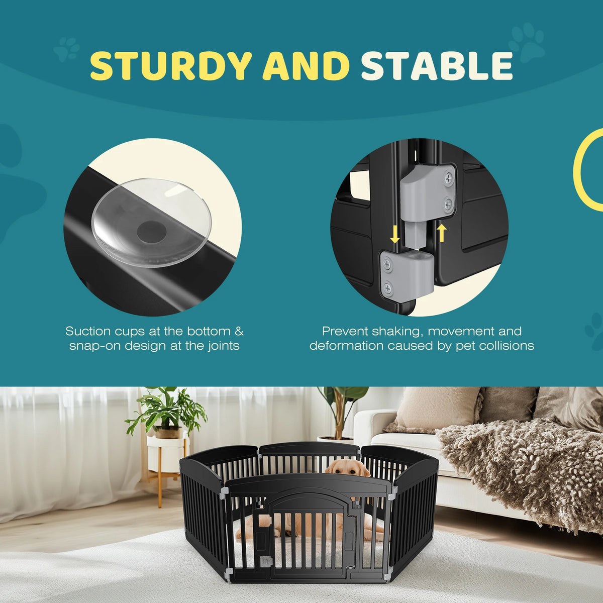 JHK Expandable Plastic Dog Playpen For Puppies And Pets