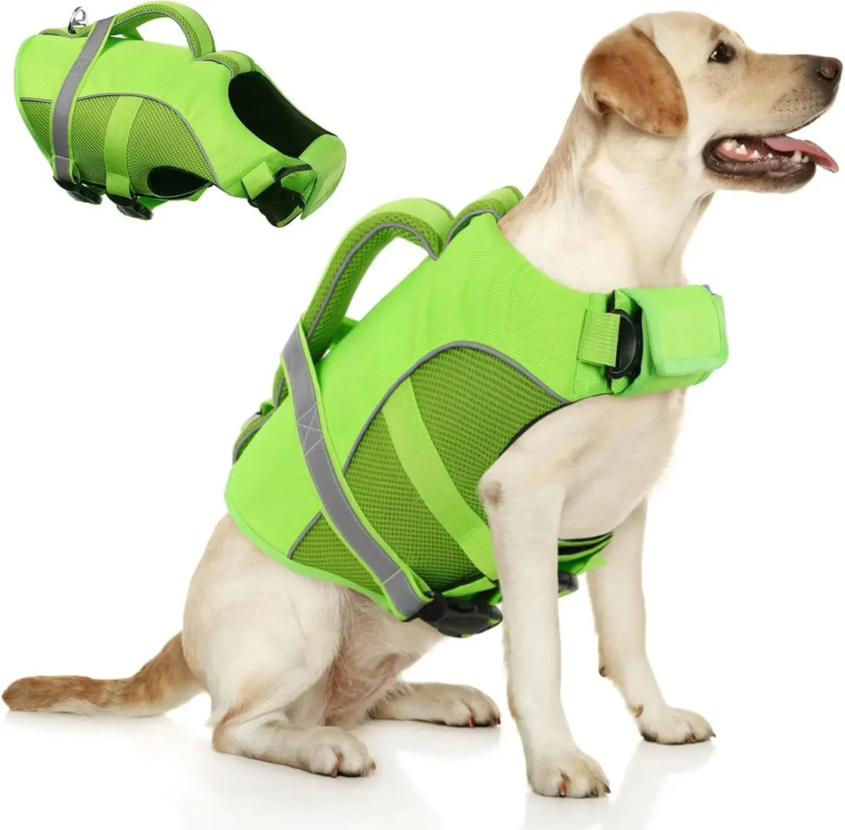 Bxx High Buoyancy Mesh Dog Life Jacket With Rescue Handle