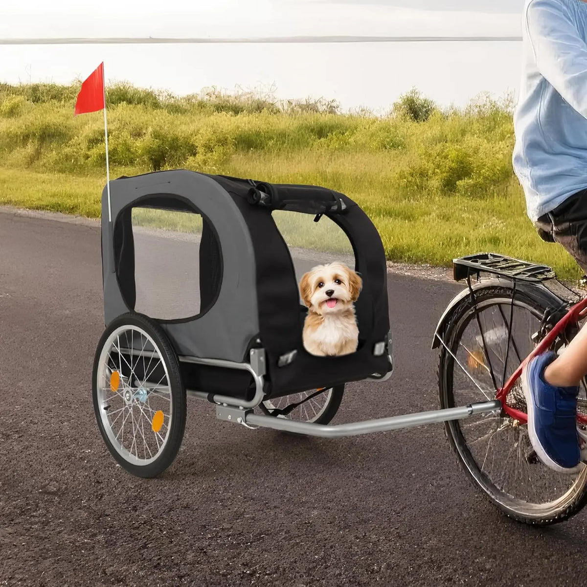 HiMISS Dog Bike Trailer And Jogging Stroller With Ventilated Mesh