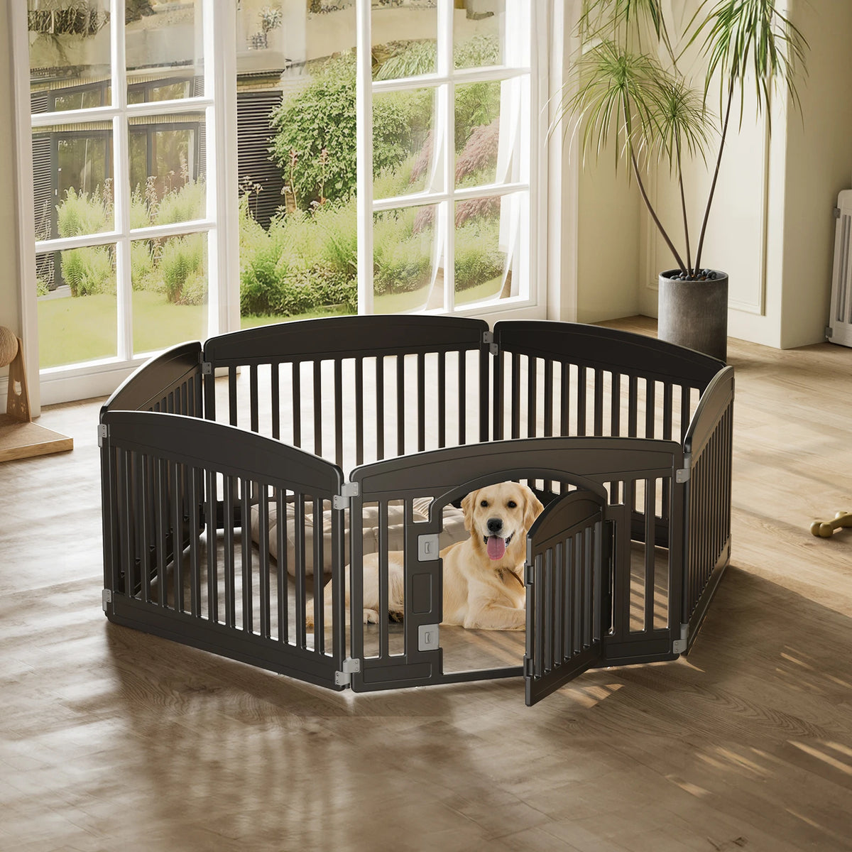 JHK Expandable Plastic Dog Playpen For Puppies And Pets