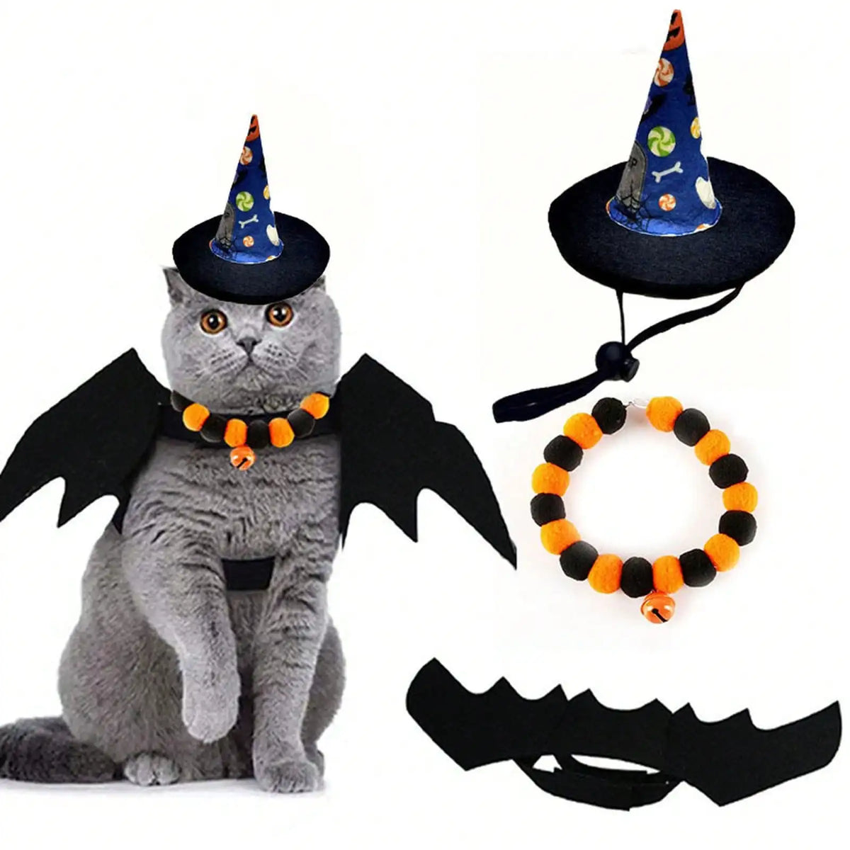 Halloween Pet Costume and Accessory Set for a Fun Transformation