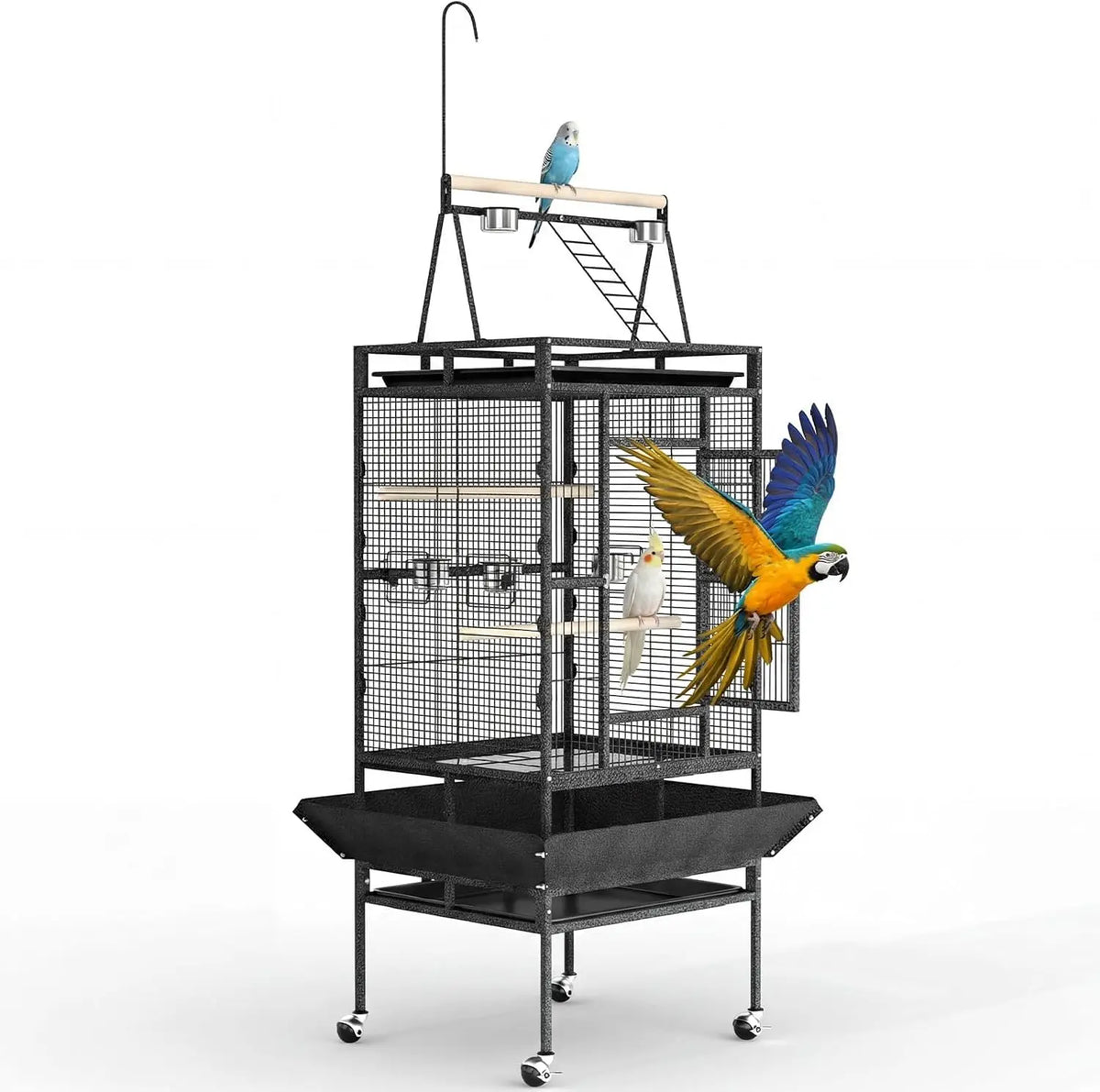 Large Metal Bird Cage With Stand For Parrots And Cockatiels