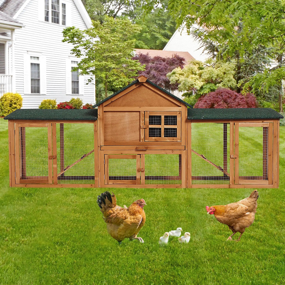 HiMISS Two Story Outdoor Rabbit Hutch With Ramp And Tray