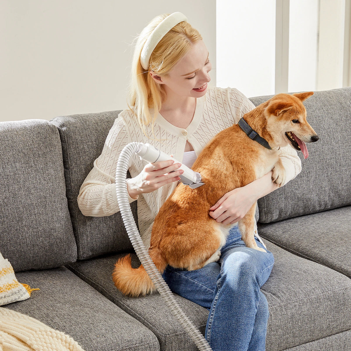 Sweetcrispy Pet Grooming Vacuum Kit With Low Noise Cordless Clipper