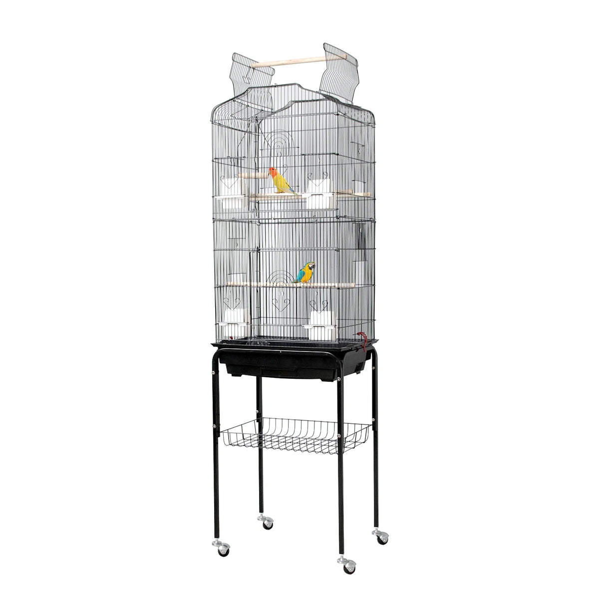 HiMiss Heavy Duty Bird Cage With Playtop And Rolling Stand