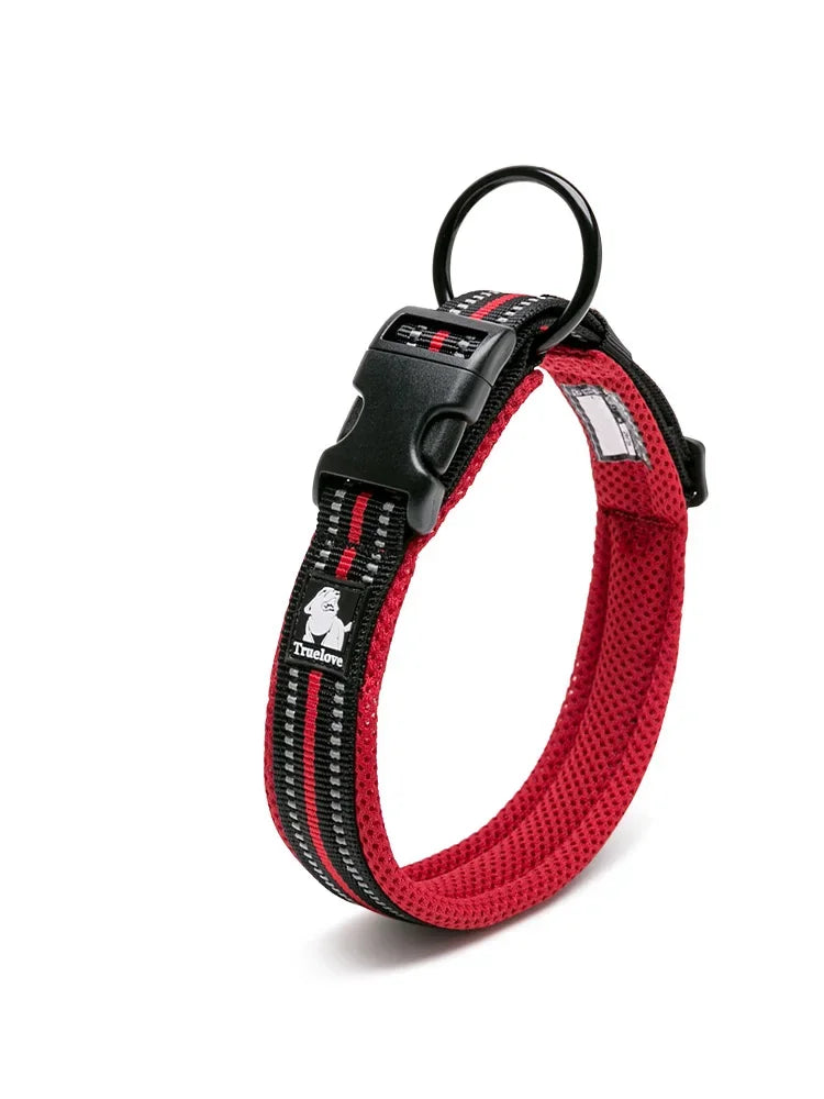 TrueLove Pet Collar Nylon Adjustable Padded Reflective Heavy Duty Luxury