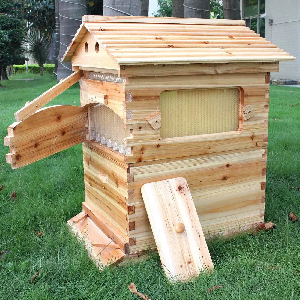 Modern Fir Wood Beehive Featuring Seven Auto Super Frames