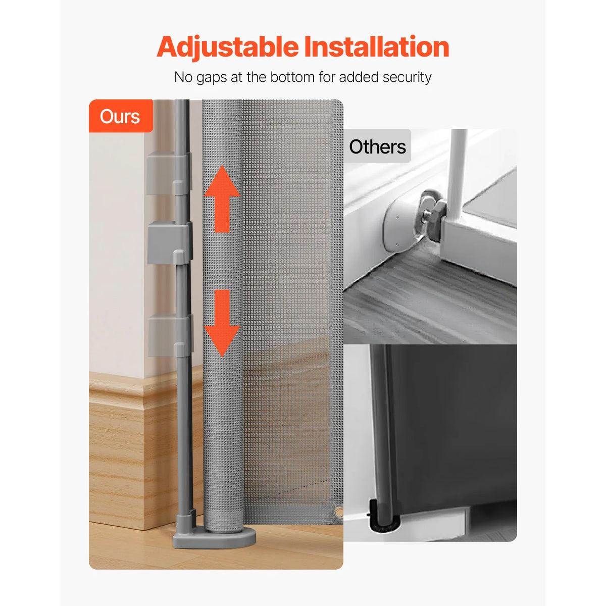 SucceBuy Adjustable Retractable Baby And Pet Safety Gate