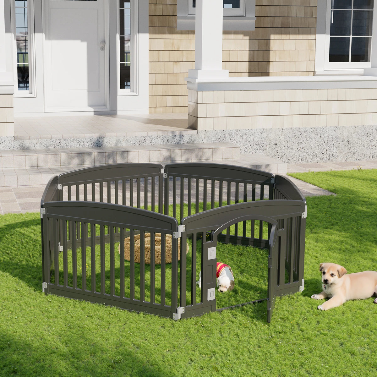 JHK Expandable Plastic Dog Playpen For Puppies And Pets