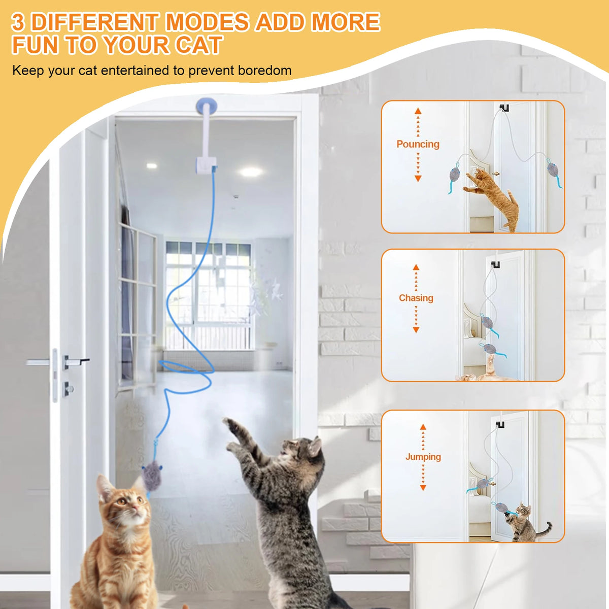 ATUOTIN Electronic Self Play Feather String Cat Toy