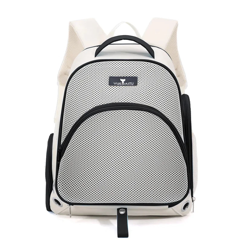 Pet Carrier Backpack, Breathable Lightweight Travel Bag with Large Front Opening and Luggage Strap for Cats and Small Dogs