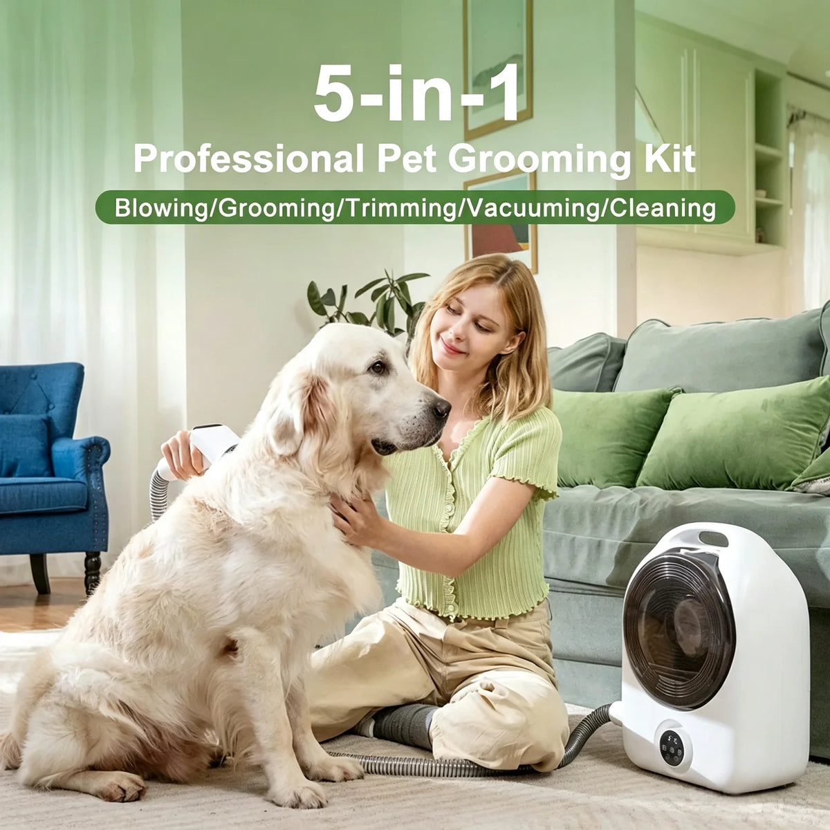 Professional 5 In 1 Pet Grooming Vacuum Dryer Trimmer Kit