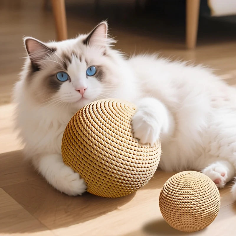 Large Sisal Cat Ball Toy Interactive Scratcher And Teeth Cleaner