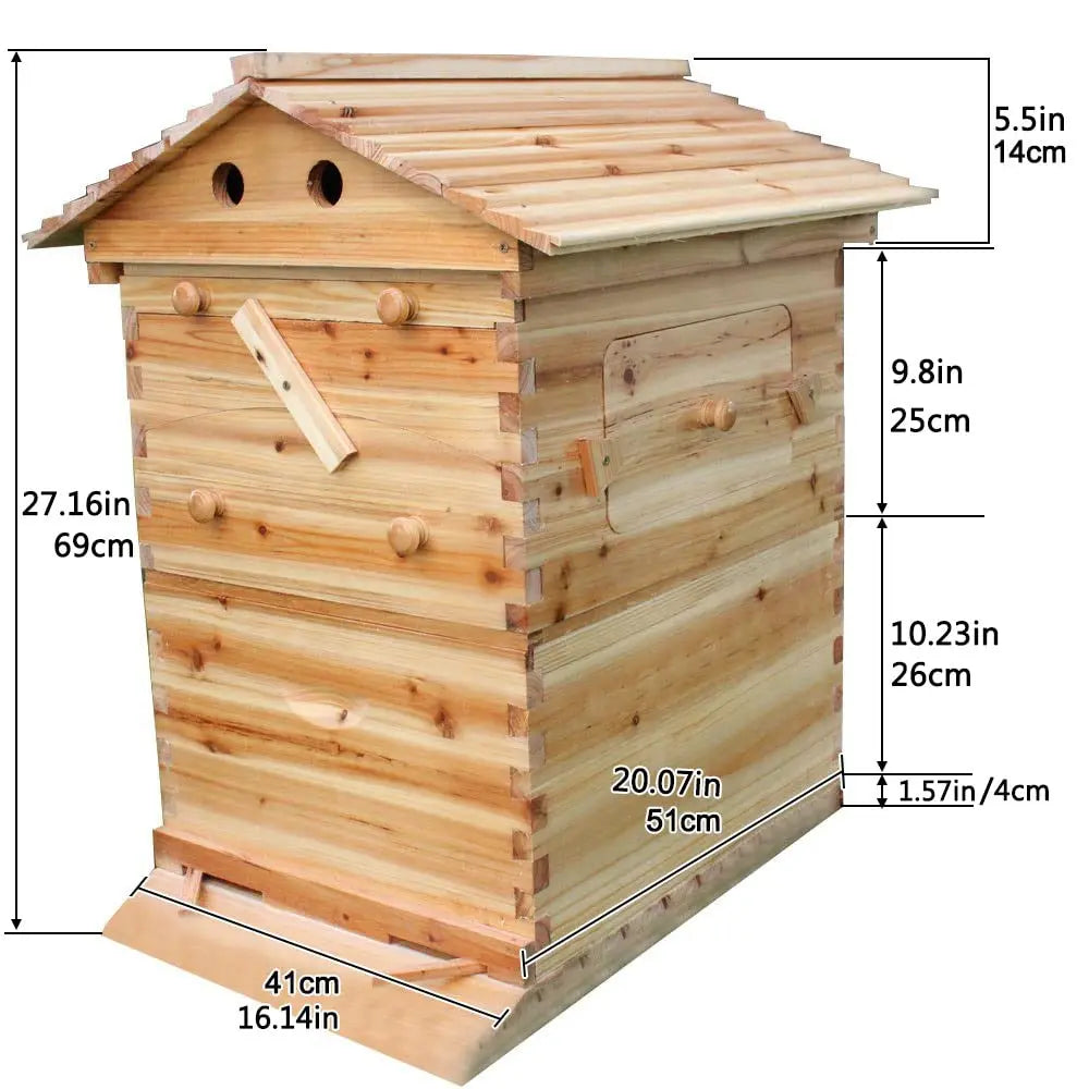 Modern Fir Wood Beehive Featuring Seven Auto Super Frames