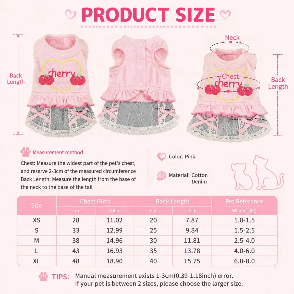 Small Dog Denim Skirt Vest Outfit for Outdoor Walks and Travel
