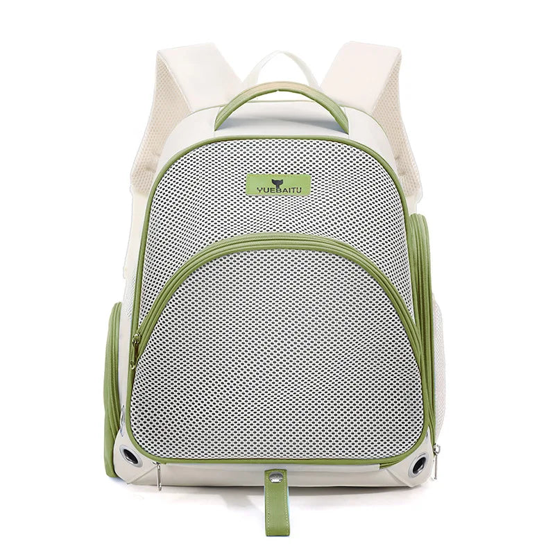 Pet Carrier Backpack, Breathable Lightweight Travel Bag with Large Front Opening and Luggage Strap for Cats and Small Dogs