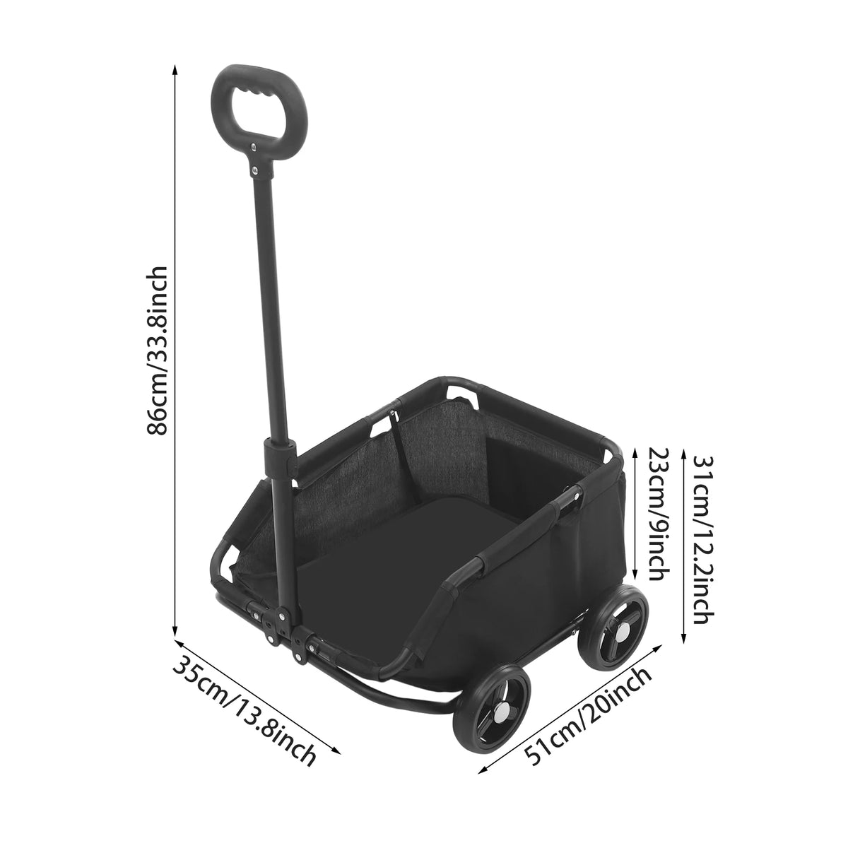 Black 4 Wheels Dog Stroller,7.5kg Max. Load Folding Dog Cart,Pet Stroller for supermarkets, parks, pet hospitals, pet beauty salons,travel