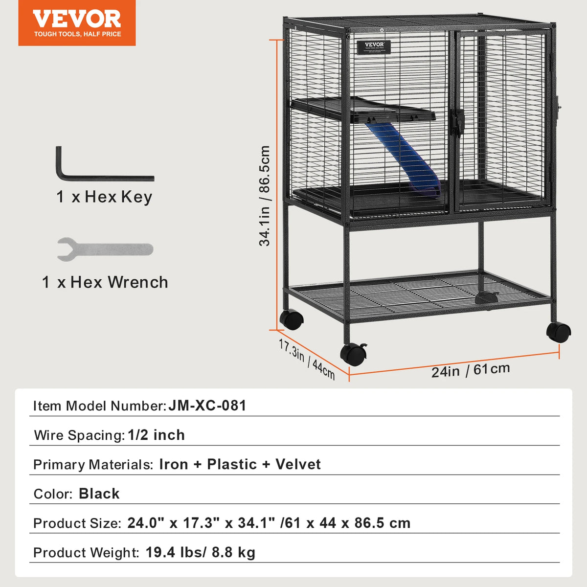 SucceBuy 4 Tier Rolling Metal Wire Small Animal Cage