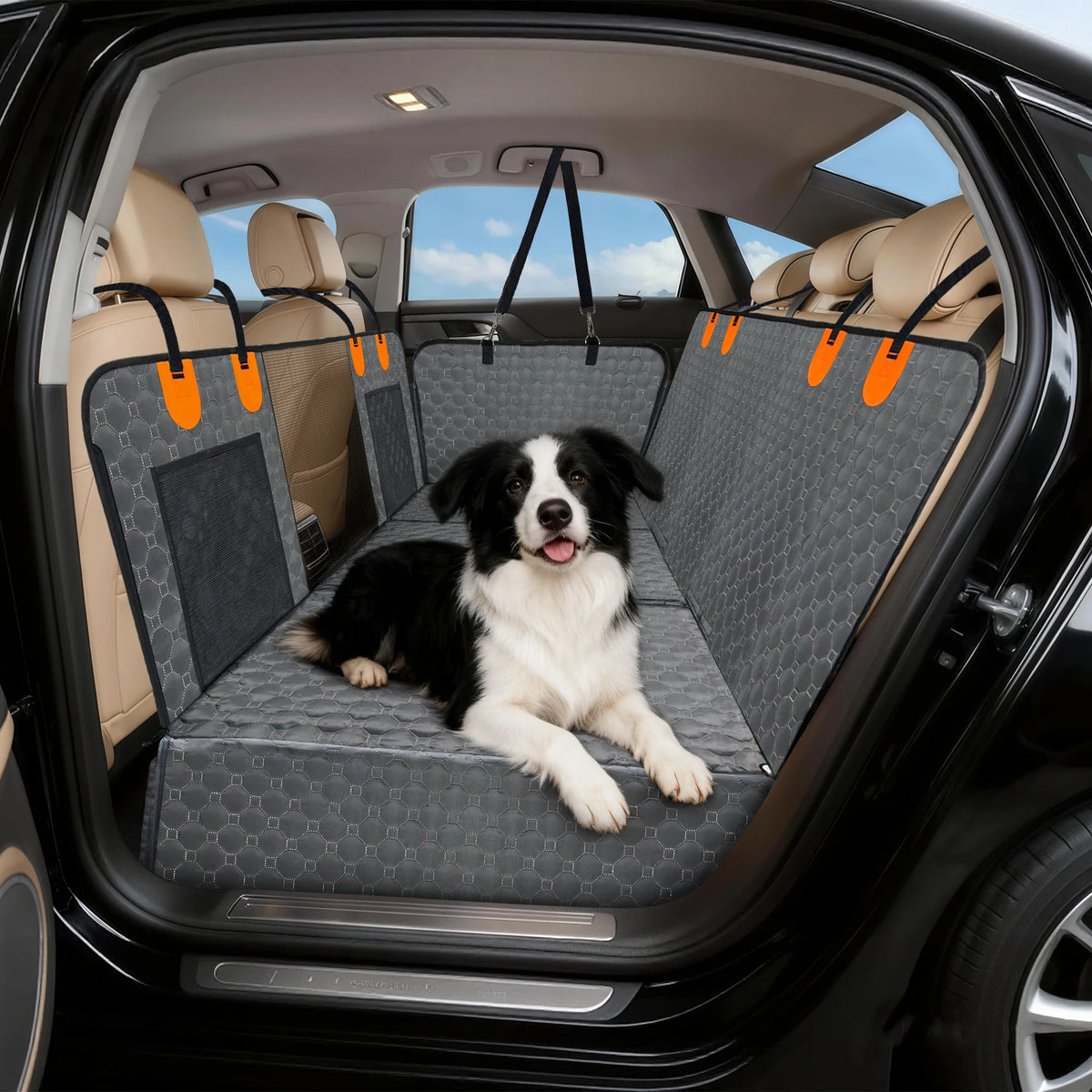 Waterproof Hard Bottom Dog Car Seat Cover Back Seat Extender