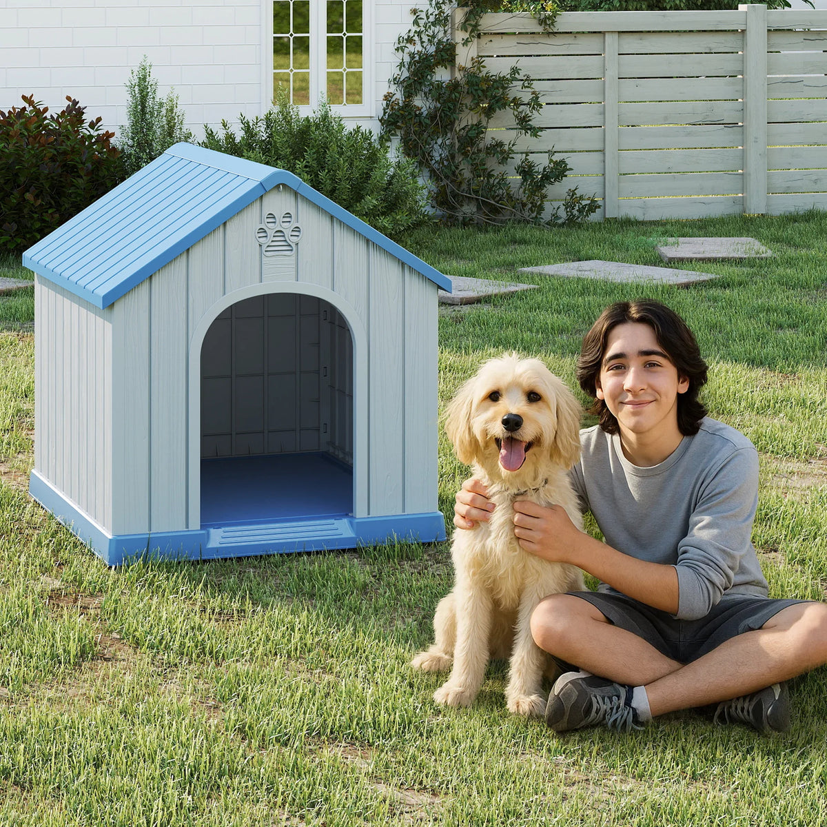 All Weatherproof Plastic Dog House For Indoor Outdoor Pet Shelter
