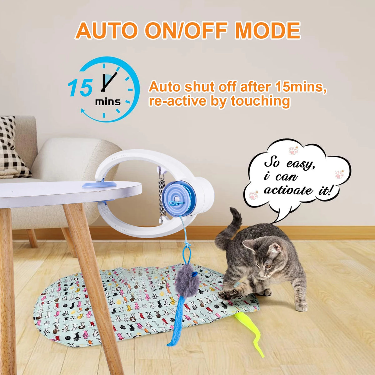 ATUOTIN Electronic Self Play Feather String Cat Toy