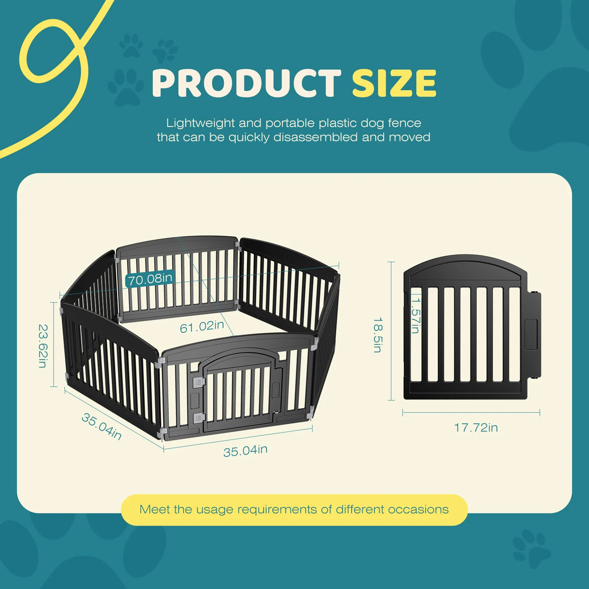 JHK Expandable Plastic Dog Playpen For Puppies And Pets