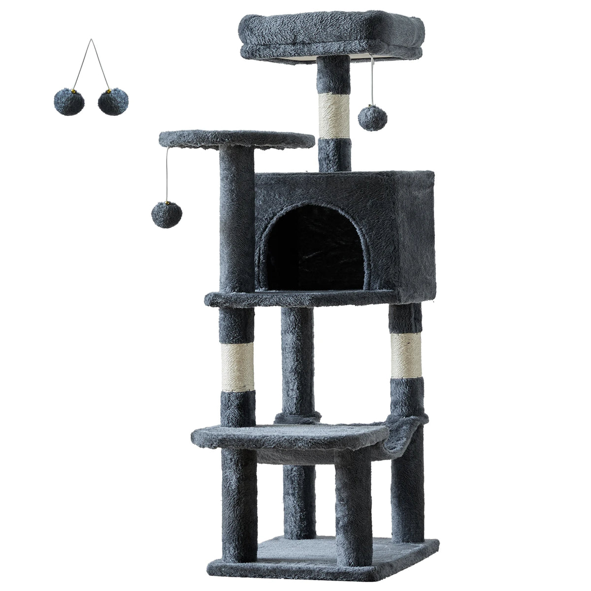 JHK Multi Tier Cat Climbing Tower Featuring Sisal Scratching Posts