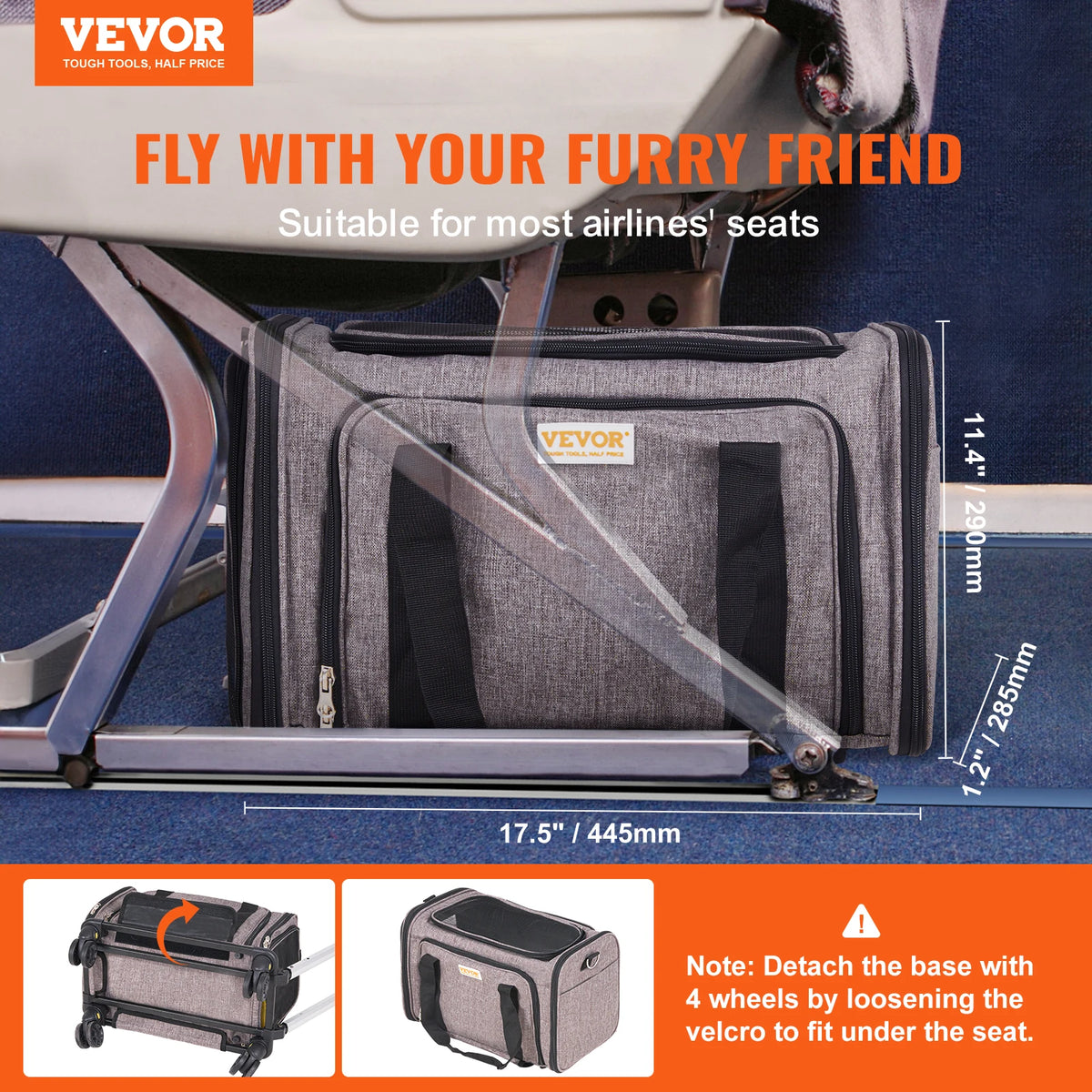 Wheeled Pet Carrier Backpack With Telescopic Handle And Shoulder Strap