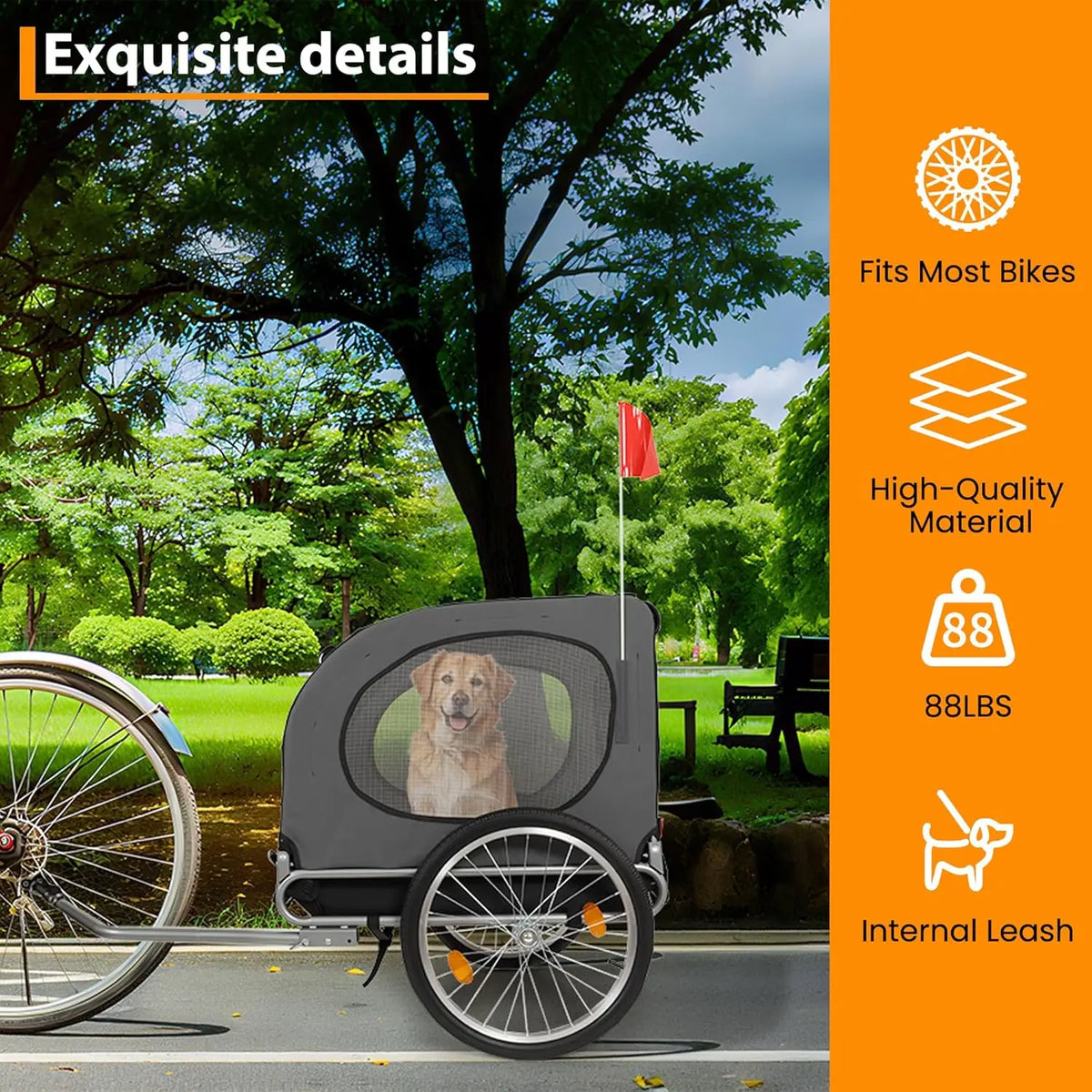 HiMISS Dog Bike Trailer And Jogging Stroller With Ventilated Mesh