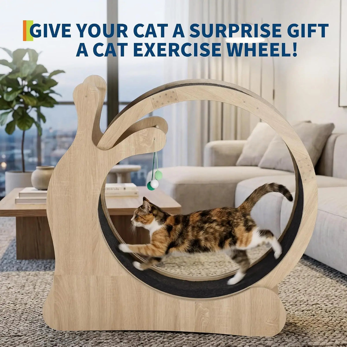 Garvee Cat Treadmill Running Wheel With Exercise And Climbing Features