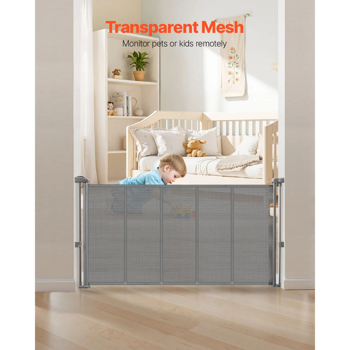 SucceBuy Adjustable Retractable Baby And Pet Safety Gate