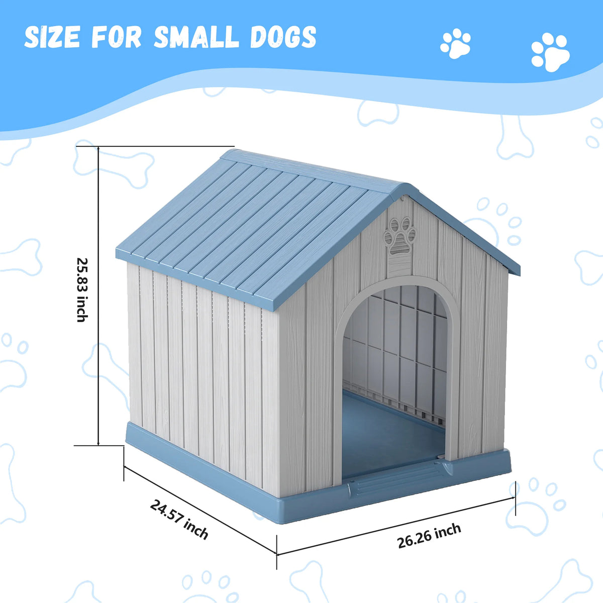 All Weatherproof Plastic Dog House For Indoor Outdoor Pet Shelter