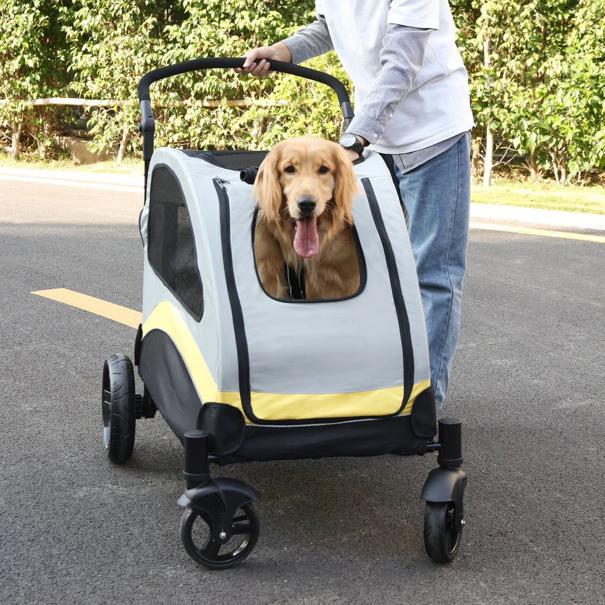 Foldable Breathable Pet Stroller For Dogs And Cats Travel Carrier