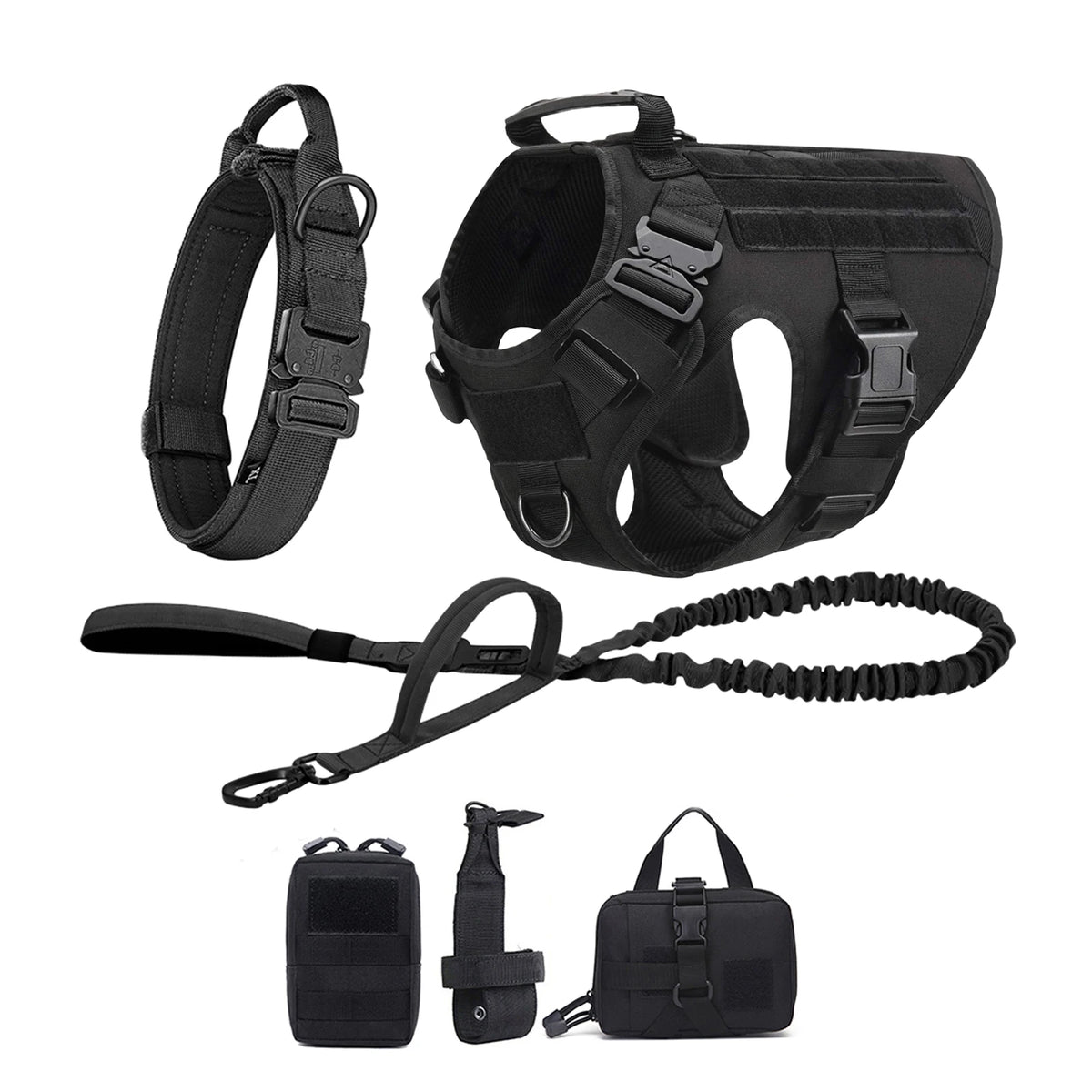 Petavel Tactical Dog Harness With Molle Pockets For Training