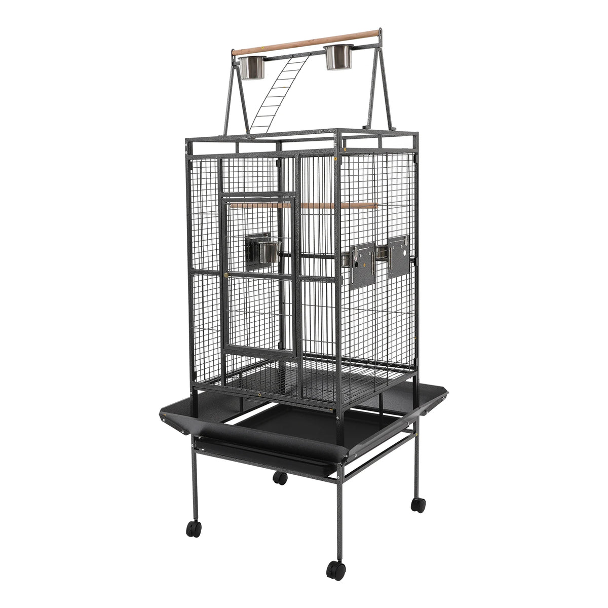Spacious Rolling Parrot Bird Cage With Sturdy Iron Playtop