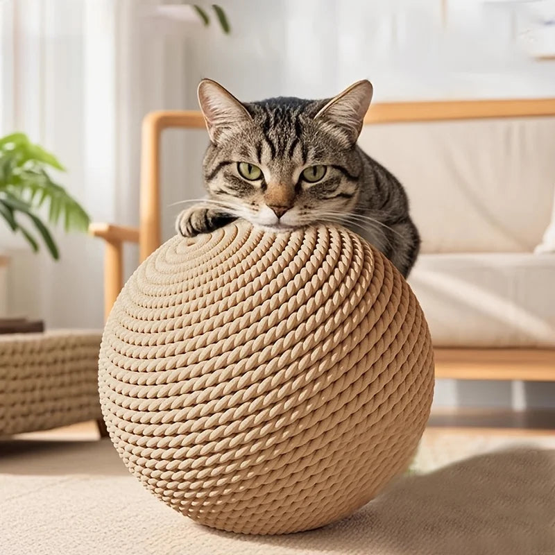 Large Sisal Cat Ball Toy Interactive Scratcher And Teeth Cleaner