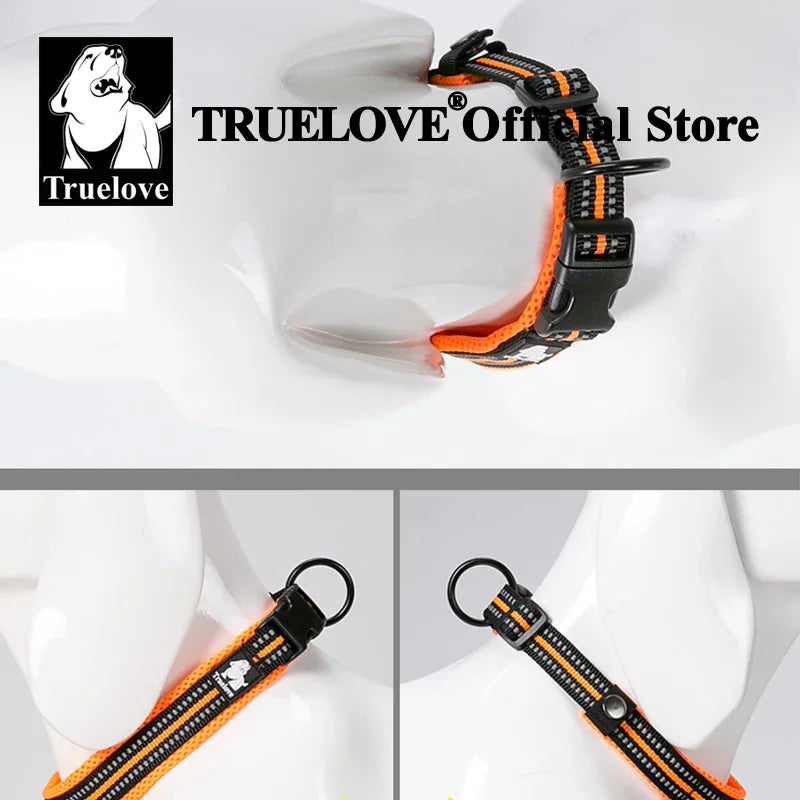 TrueLove Pet Collar Nylon Adjustable Padded Reflective Heavy Duty Luxury
