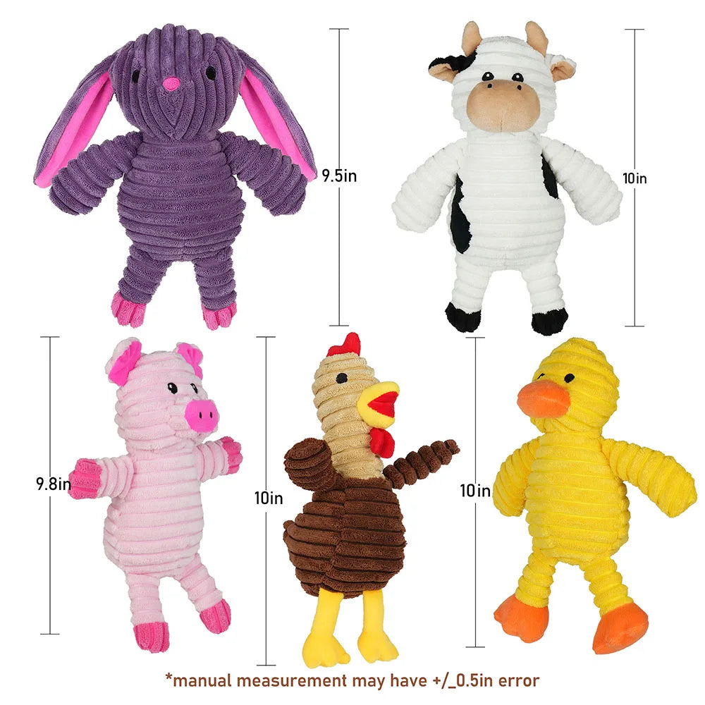 Plush Squeaky Dog Toys Assortment Soft Chew Collection