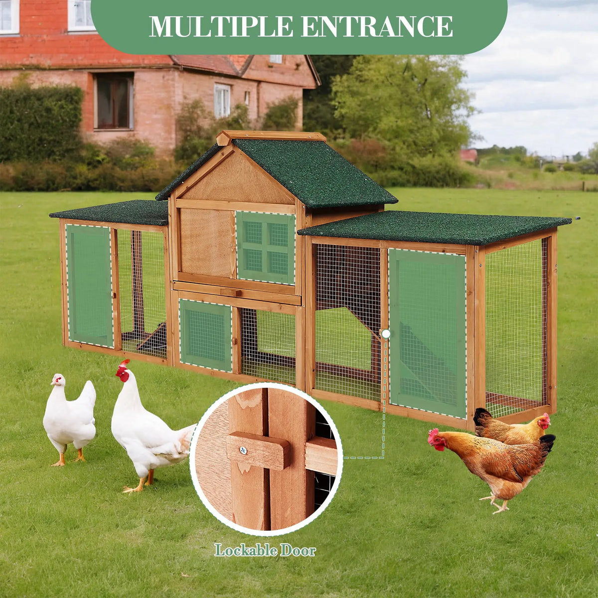 HiMISS Two Story Outdoor Rabbit Hutch With Ramp And Tray