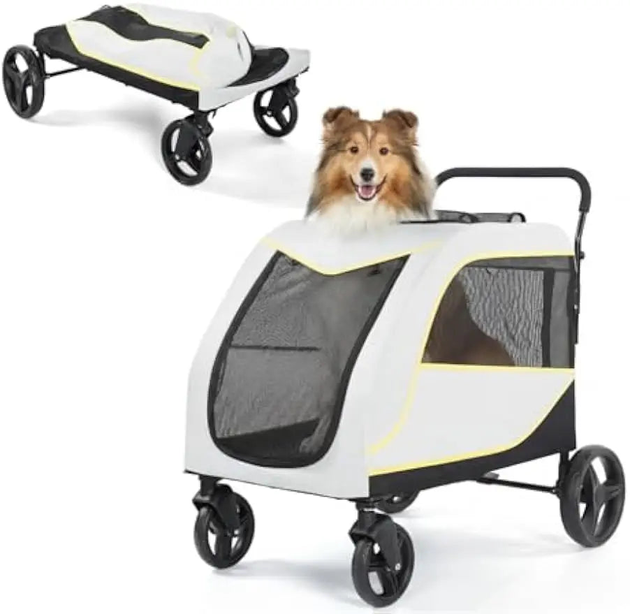 Garvee Foldable Pet Stroller With Breathable Carrier
